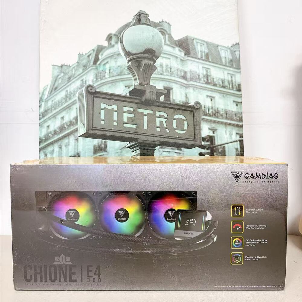 GAMDIAS CHIONE E4 360mm AIO CPU Liquid Cooler ARGB Digital Temp Display